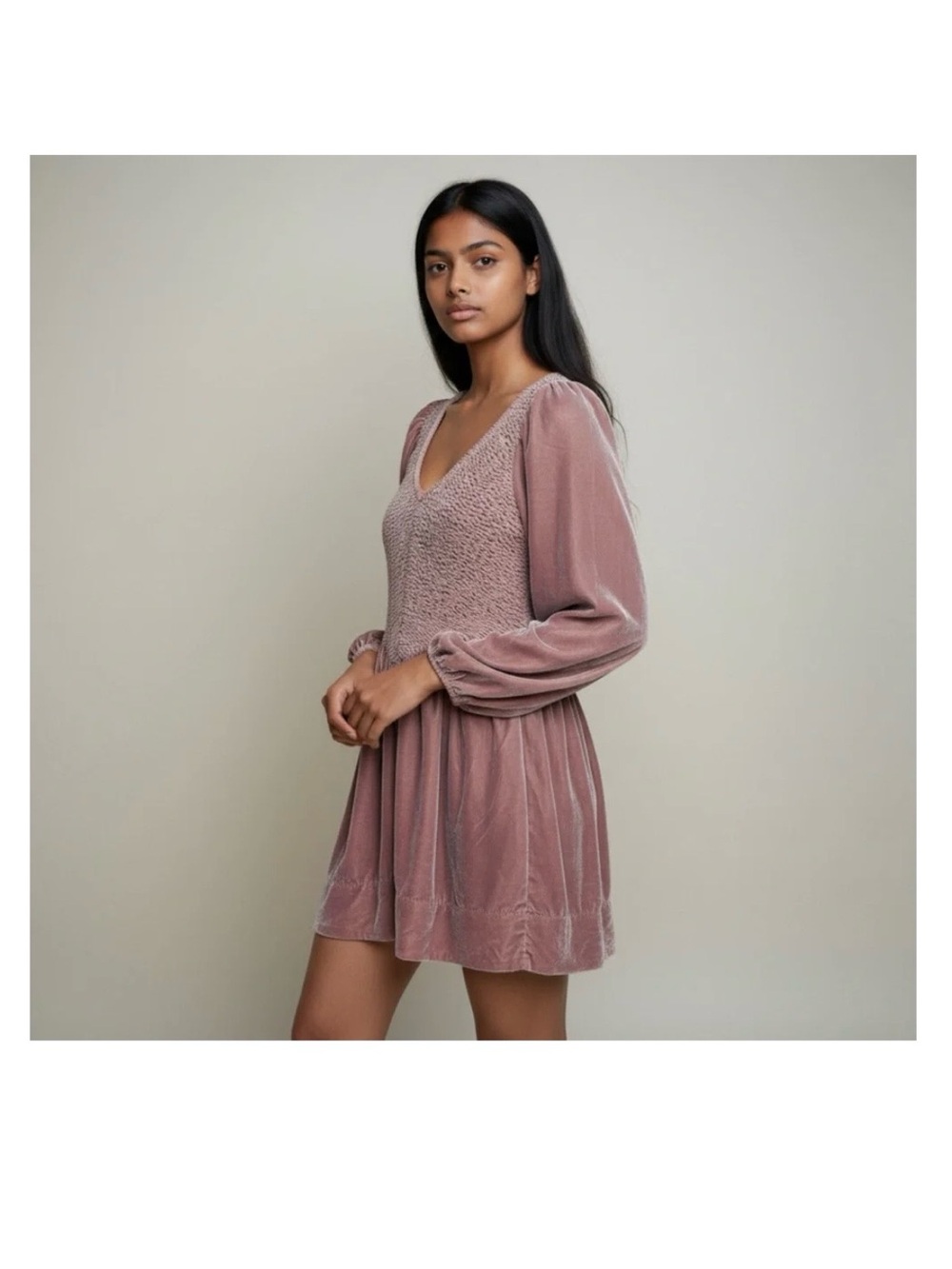 Free People Velvet Mauve Mini Dress
